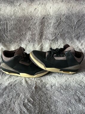 Nike air Jordan retro 3 Women's x A Ma Maniére Black Flat Pewter men size 14 Euc
